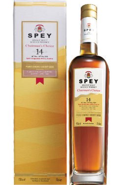 Flasche Spey Single Malt Whisky und passende Verpackung.